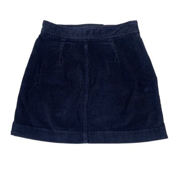 WILFRED FREE Aritzia Free Lily Corduroy Mini Skirt Sz 2 Navy - Picture 6 of 6